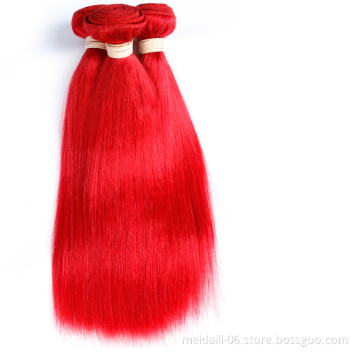 3 bundles red brazilian hair weave silky straight shedding free tangle free virgin human hair weft